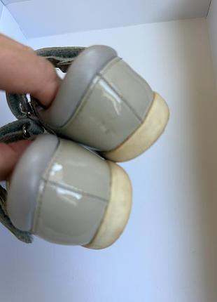 Туфлі для дівчинки лакові шкіряні сірі, розмір 23 7