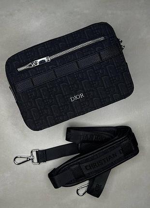 Чоловіча сумка чорна christian dior