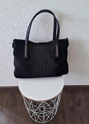 Замшева сумка genuine leather, 100%-шкіра