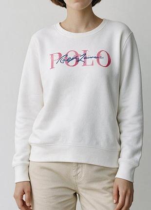 Белый женский оригинальный свитшот polo ralph lauren!