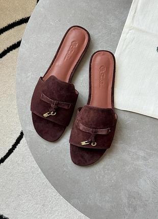 Loro piana summer charms sandal suede pecora nera 2