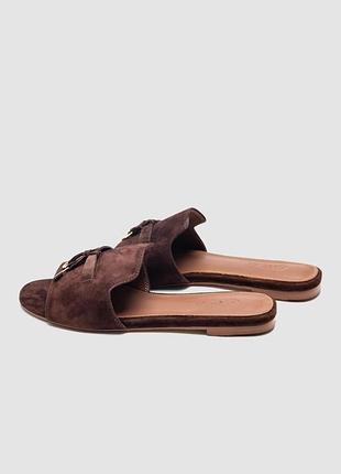 Loro piana summer charms sandal suede pecora nera 5