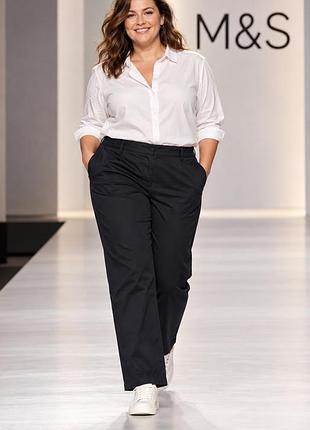 Штани чиноси жіночі marks & spencer чорні xl бавовняні