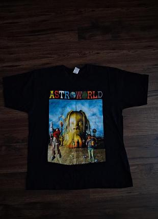 Черная футболка travis scott astroworld мерч тревис скотт