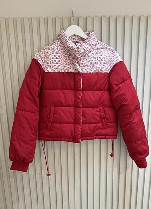 Куртка жіноча guess демісезонна червона з білим