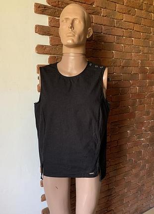 Чорний топ модель barbour lucy sleeveless cotton & linen top