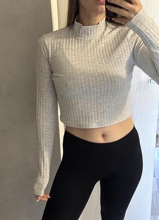 Кофта кроп топ сіра h&m 5