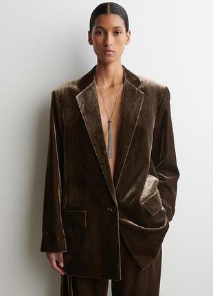 Блейзер жіночий cos single-breasted velvet blazer / 44