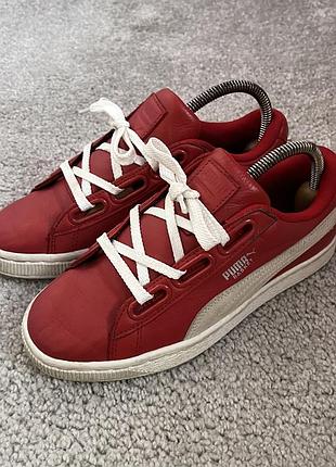 Кросівки puma basket heart red white 3