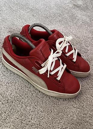 Кросівки puma basket heart red white 2