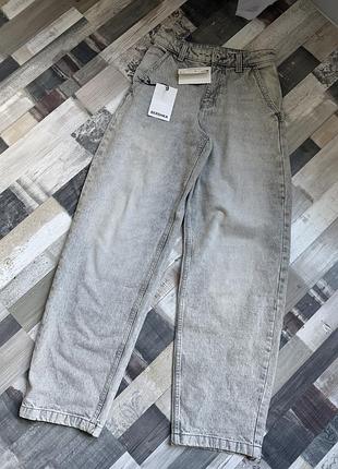 Джинси беггі балун baggy baloon сірі bershka