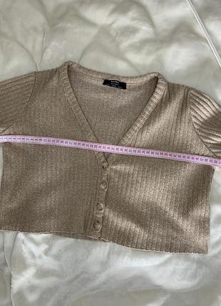 Укорочений кардиган у рубчик від bershka.🩷 6