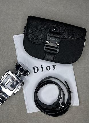 Чоловіча чорна сумка christian dior