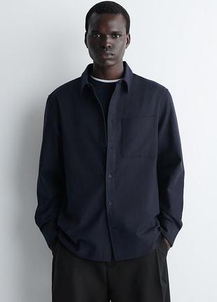 Сорочка чоловічі cos relaxed brushed cotton-blend shirt / м