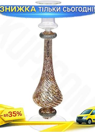 Ku свічник скляний candlestick universal fit шампань для інтер'єру декор для будинку прикраса uni2l_k