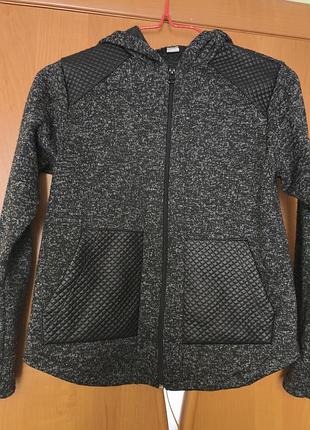 Кофта для підлітків сіра на змійці з капюшоном