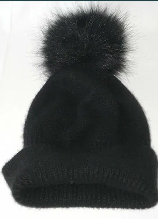 100% кашемировая шапка с помпоном autograph pure cashmere