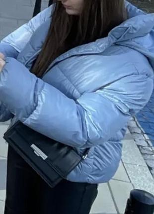 Куртка жіноча h&m зимова блакитна 8