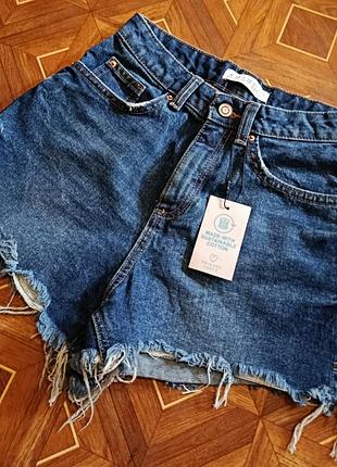 Джинсовые коттоновые шорты бермуды primark,34p