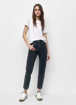 Жіночі джинси pull and bear mom petite вкорочені сірі 42 l