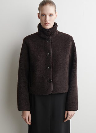 Куртка жіноча cos funnel-neck teddy jacket / xs