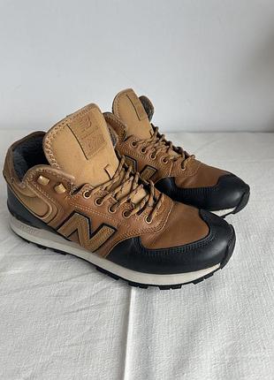 New balance мужские ботинки на осень и зиму в коричнево-черном цвете