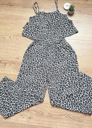 Віскозний костюм в леопардовий принт від h&m