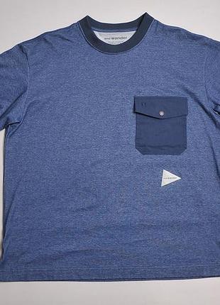 Чоловіча футболка and wander short sleeve chest pocket t-shirt made in japan - xl