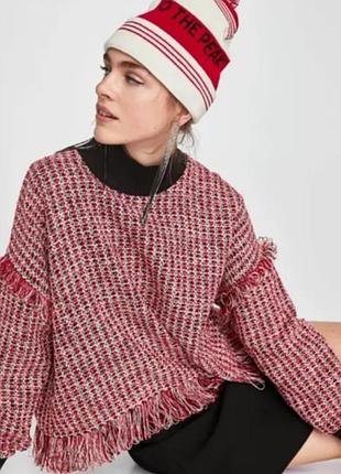 Жіночий світшот zara червоний, розмір xs-s