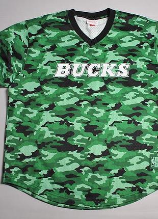 Футболка джерсі mitchell & ness nba milwaukee bucks ss camo mesh shirt jersey - xl