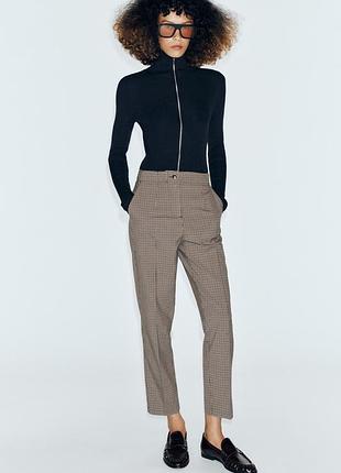 Жіночі брюки zara укорочені з високою посадкою, розмір м