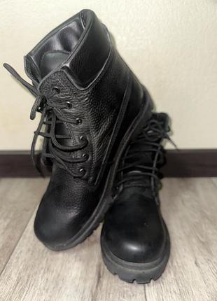 Чорні шкіряні черевики / трекінгові черевики в стилі timberland, розмір 43