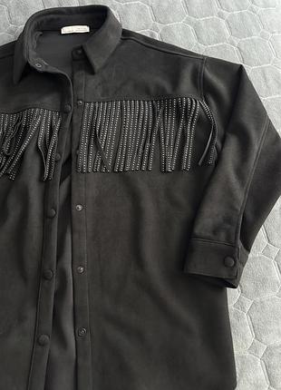 Рубашка бомпер замшевая pull and bear  вільна 2