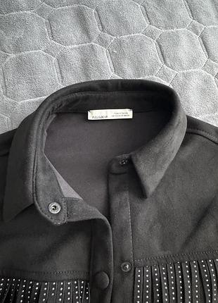Рубашка бомпер замшевая pull and bear  вільна 4