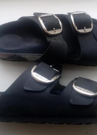 Женские кожаные ортопедические шлепанцы birkenstock arizona big bucke (оригинал)