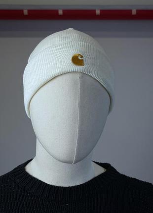 Шапка чоловіча carhartt в білому кольорі