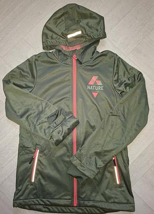 Новая подростковая термо-куртка softshell crivit в стильном цвете хаки (масло).