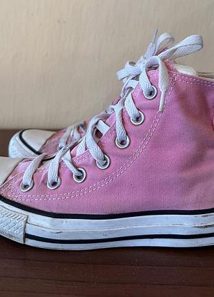 Нові рожеві високі кеди converse all star (оригінал) — 35 розмір (22 см)