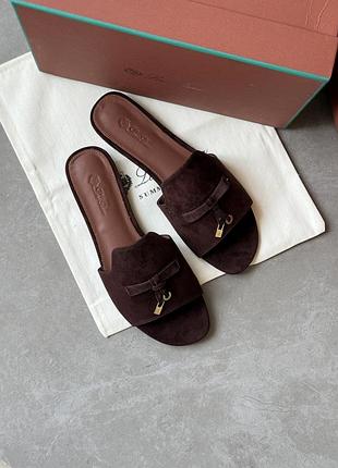 Loro piana summer charms sandal suede pecora nera
