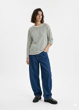 Стильний трендовий лонг кофта в смужку oversize р.s zara