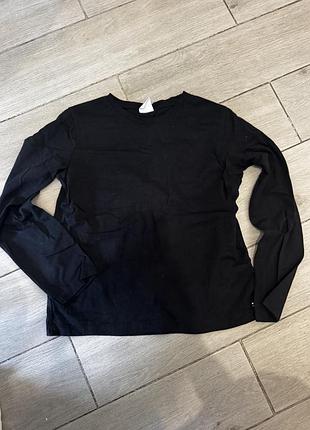 Базовий чорний дитячий лонгслів zara кофта