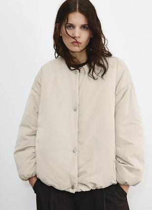 Нова обʼємна куртка бомбер пуфер pull&bear новая объемная куртка бомбер