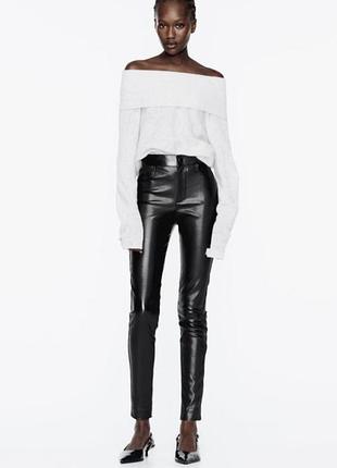 Брюки zara из эко кожи