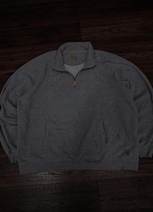 Сіра кофта carhartt на блискавці 1/4 оригінал оверсайз