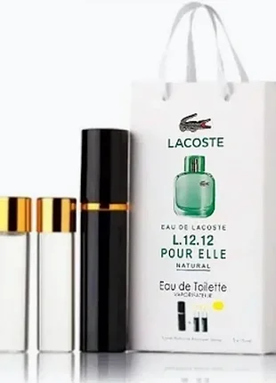 Lacoste l.12.12 pour elle natural женский мини парфюм, набор 3×15 мл (22615)