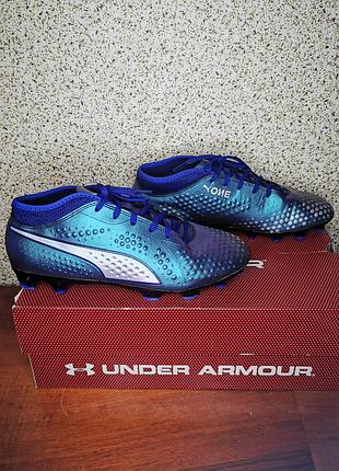 Бутси чоловічі puma one 4.1 fg/ag синьо-зелені