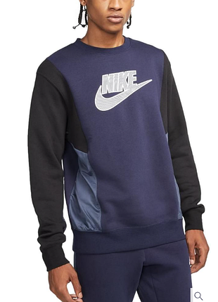 Свитшот, кофта nike m nsw hybrid flc crew bb