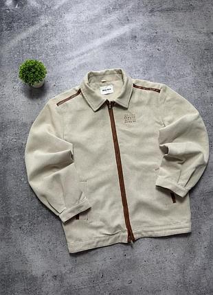 Чоловіча куртка miu miu leather trim jacuard canvas jacket