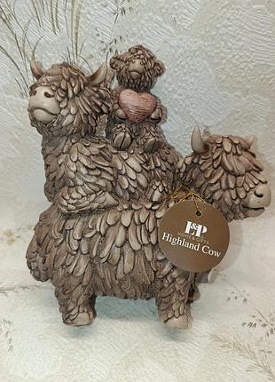 Статуэтка фигурка семья шотландских коров хьюи highland cow фигурка корова