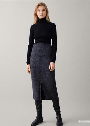 Вязана міді спідниця massimo dutti